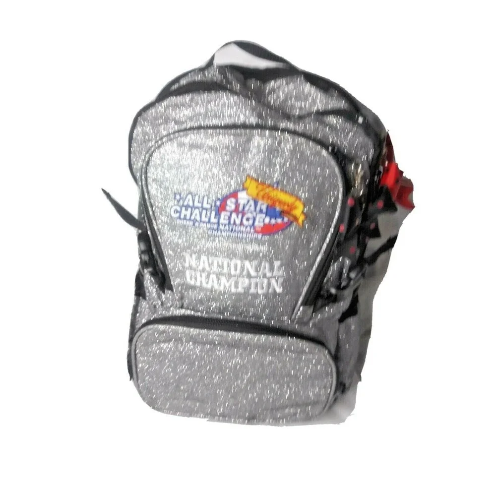 Metallic Silver Backpack All Star Challenge National Champion  Cheerleading Back